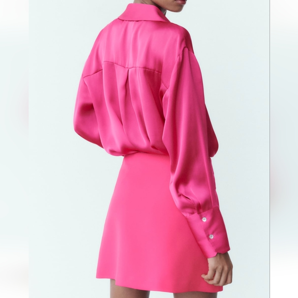 Buttoned Mini Skirt Fuschia Zara - Picture 6 of 8